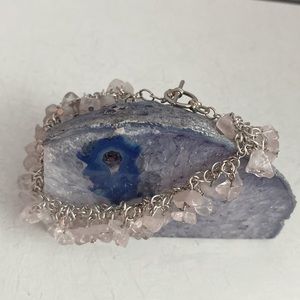 NEW Rose Quartz crystal chip bracelet
